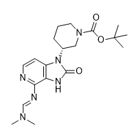 1-Piperidinecarboxylic acid, 3-[4-[(E)-[(dimethylamino)methylene]amino]-2,3-dihydro-2-oxo-1H-imidazo[4,5-c]pyridin-1-yl]-, 1,1-dimethylethyl ester, (3R)