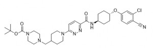 tert-butyl 4-((1-(6-(((1r,4r)-4-(3-chloro-4-cyanophenoxy)cyclohexyl)carbamoyl)pyridazin-3-yl)piperidin-4-yl)methyl)piperazine-1-carboxylate