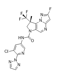 (S)-N-(5-chloro-6-(2H-1,2,3-triazol-2-yl)pyridin-3-yl)-2-fluoro-8-methyl-8-(trifluoromethyl)-7,8-dihydro-6H-pyrazolo[1,5-a]pyrrolo[2,3-e]pyrimidine-6-carboxamide