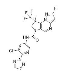 N-(5-chloro-6-(2H-1,2,3-triazol-2-yl)pyridin-3-yl)-2-fluoro-8-methyl-8-(trifluoromethyl)-7,8-dihydro-6H-pyrazolo[1,5-a]pyrrolo[2,3-e]pyrimidine-6-carboxamide