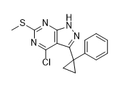 4-chloro-6-(methylthio)-3-(1-phenylcyclopropyl)-1H-pyrazolo[3,4-d]pyrimidine